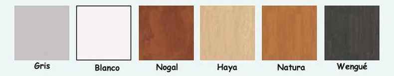muestrario colores madera melamina